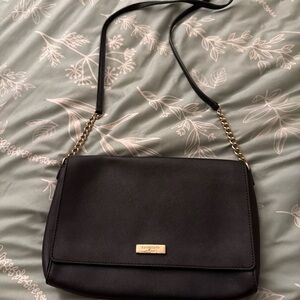 Kate Spade Black Shoulder Bag with Gold Accents